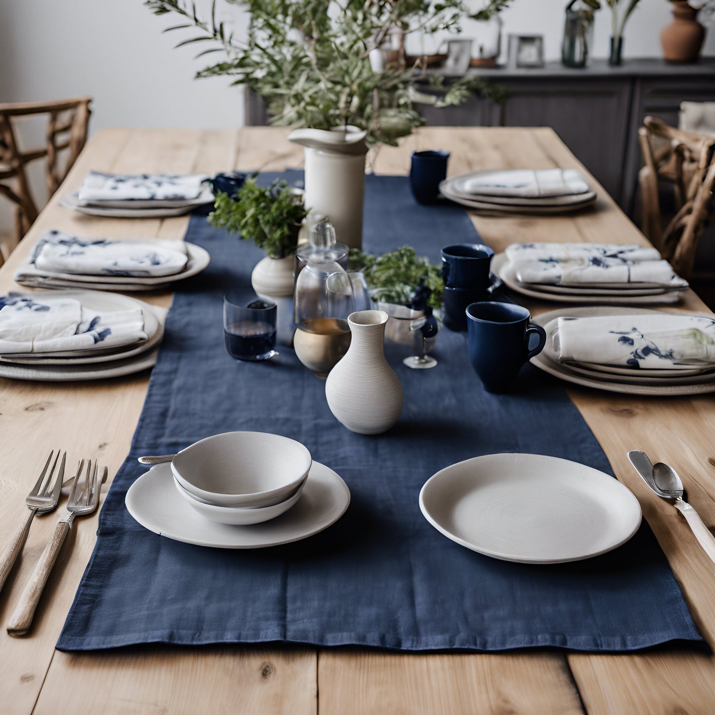 Linen runner in mustard in custom size, table setting in linen for wedding, parties celebrations