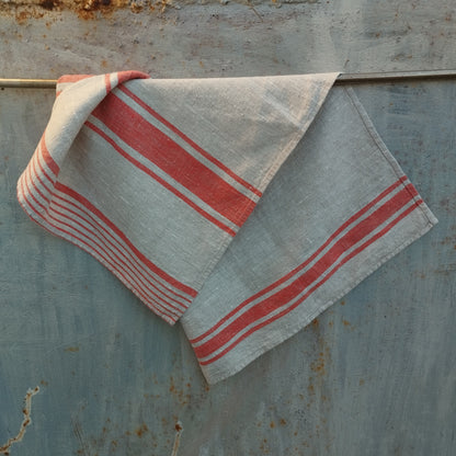 French striped linen towels, Farmhouse linen kitchen towels, Sauna Spa linen towels, Thick linen ttea towels, Natural linen hand towels