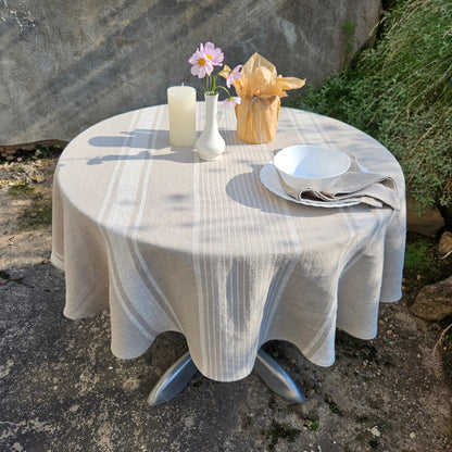 100% Linen Tablecloth Handmade Round Oval Rectangle Table cloth Natural Linen large Custom table decor Wedding decor Catering