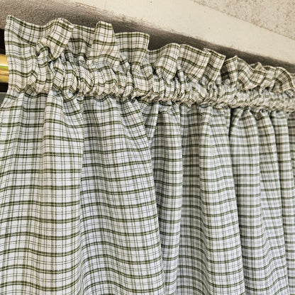 green white linen Cafe Curtains in custom size in str, stom size Farmhous window panel, Living room Cafe Kitchen window curtain valance
