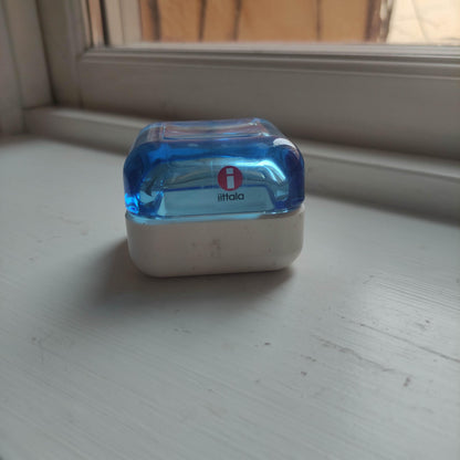 Iittala: VITRIINI Series -  Small Large  Jewelry Box - blue glass with plastic bottom