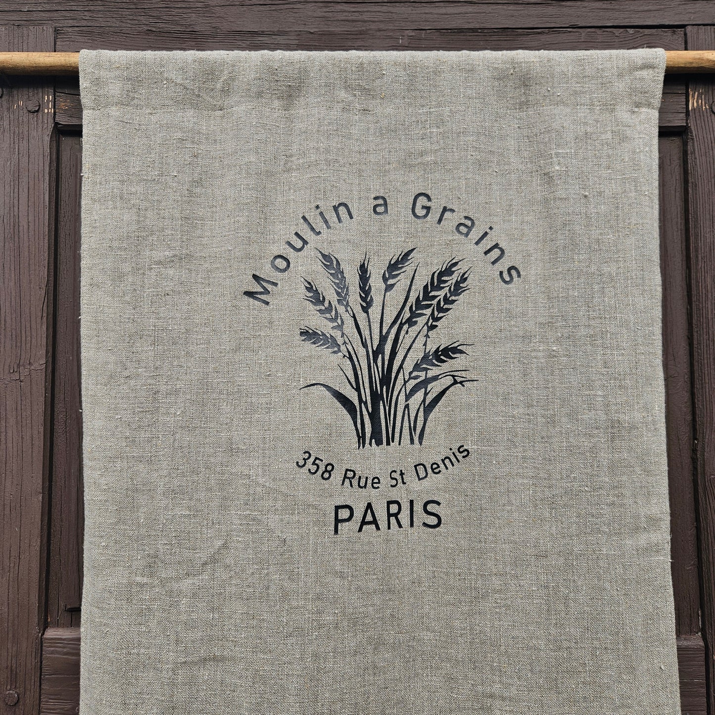 Natural grain sack Cafe Curtains, French stamp burlap Farmhous window panel, Living room Cafe Kitchen window curtain custom size