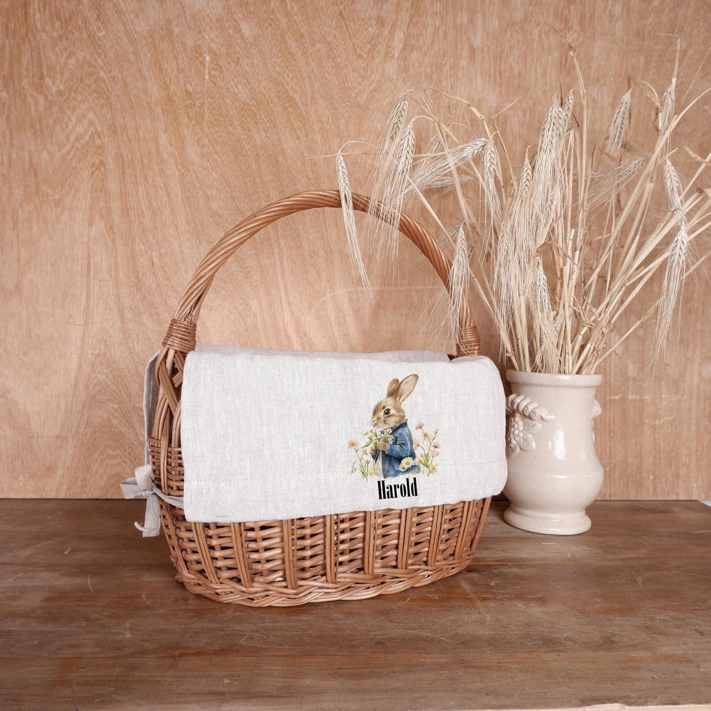 Bunny Personalized Basket Liner with monogram - Customized Easter Basket Liner  - Girl or Boy  Easter Basket Liner Rabbit