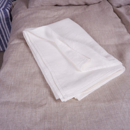 Blue Stonewashed linen Blanket, flax Bedspread - heavy weight huckaback linen bed cover - provence cottage coutrystyle Throw 100% Linen