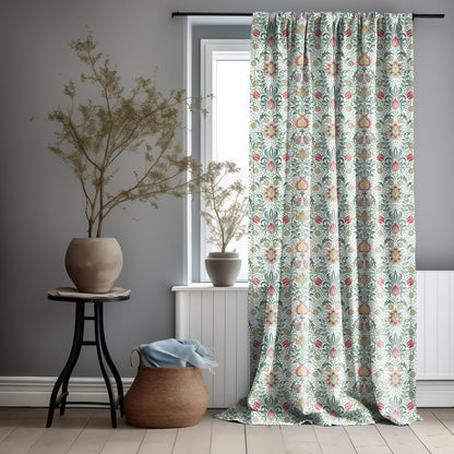 William Morris Curtain Panel Persian, Floral Botanical Blue Print  Curtain Panels,  Curtains for living room