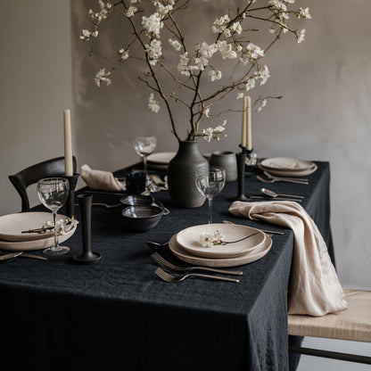 black linen tablecloth custom size