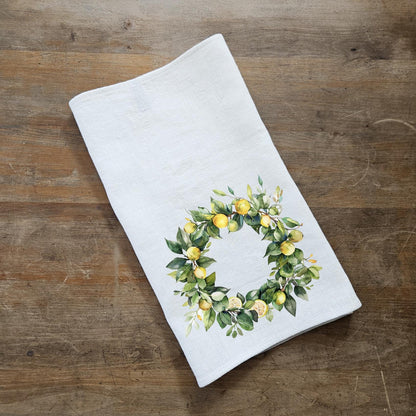 Lemon fruit tree Tea Towel in linen, Botanical hand Towels Tea in linen, Citrus Dish Towel  Kitchen Décor Tea Towel in linen