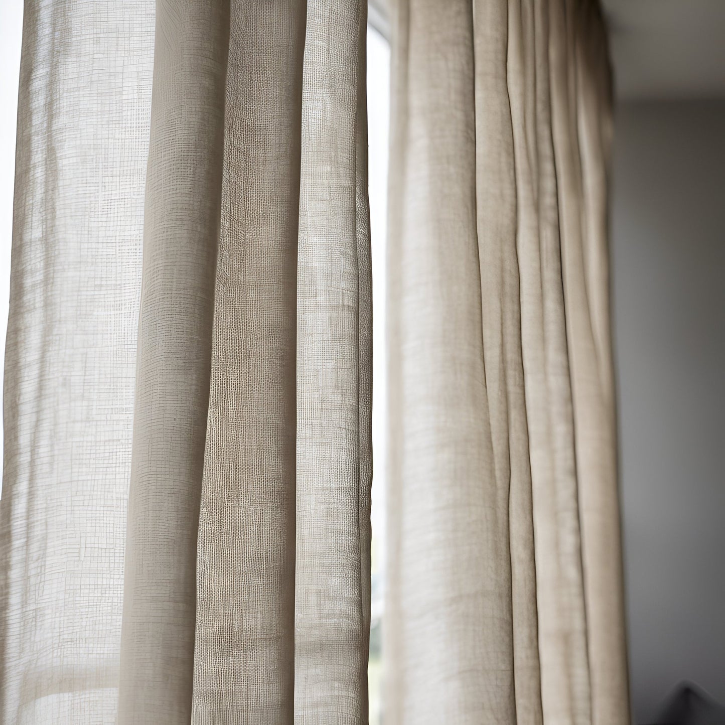 Sheer Linen Curtains, 100% linen Extra Long Curtains, Linen Curtains with rod pocket, mustard PREWASHED Sheer window panel