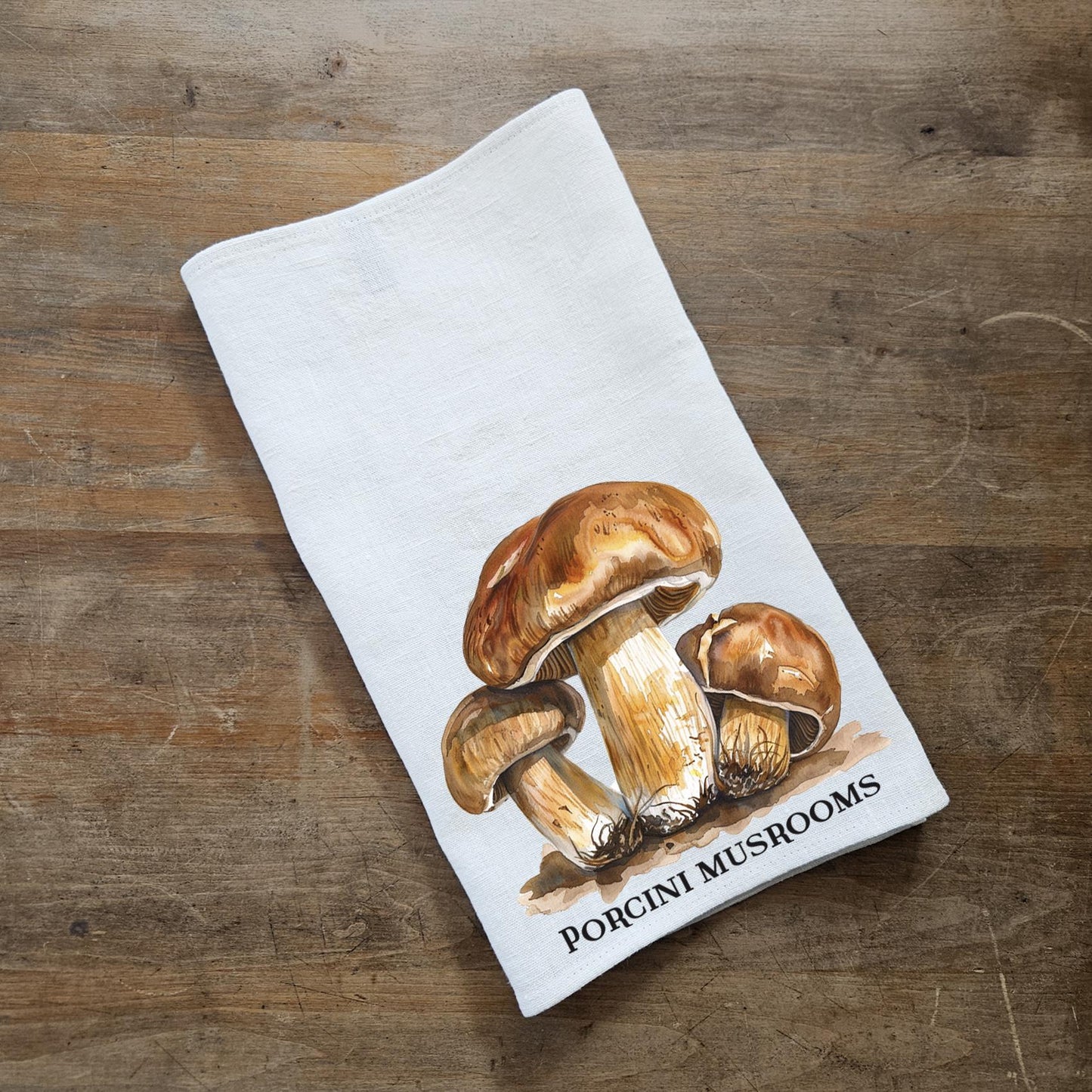 Mushroom Tea Towel in linen, Chantarele hand Towels Tea in linen,  Dish Kitchen Decor Tea Towel in linen Gift for Cook Baker Mother father