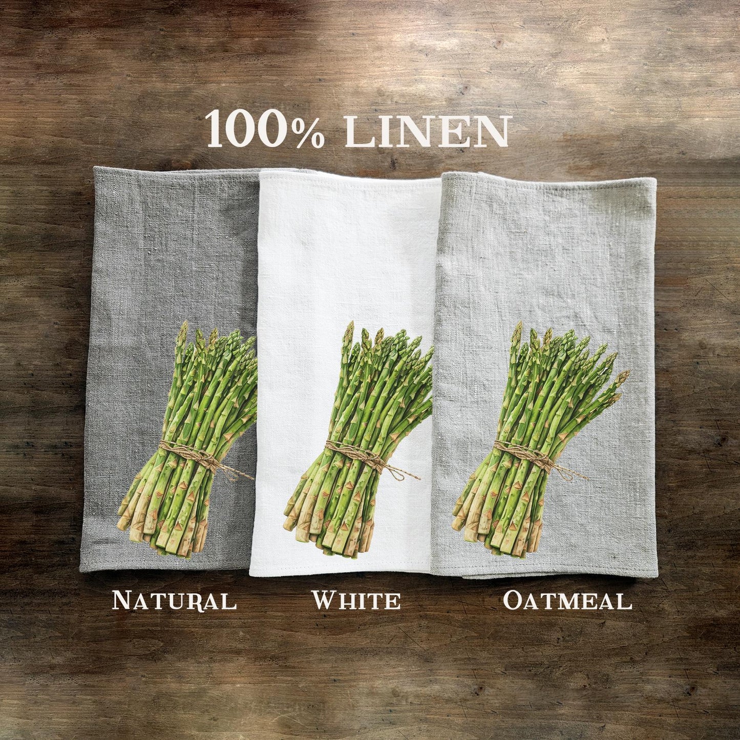Asparagus Tea Towel in linen, Vegetable Hand Towels Tea in linen, linen  Dish Towel Kitchen Décor Tea Towel in linen