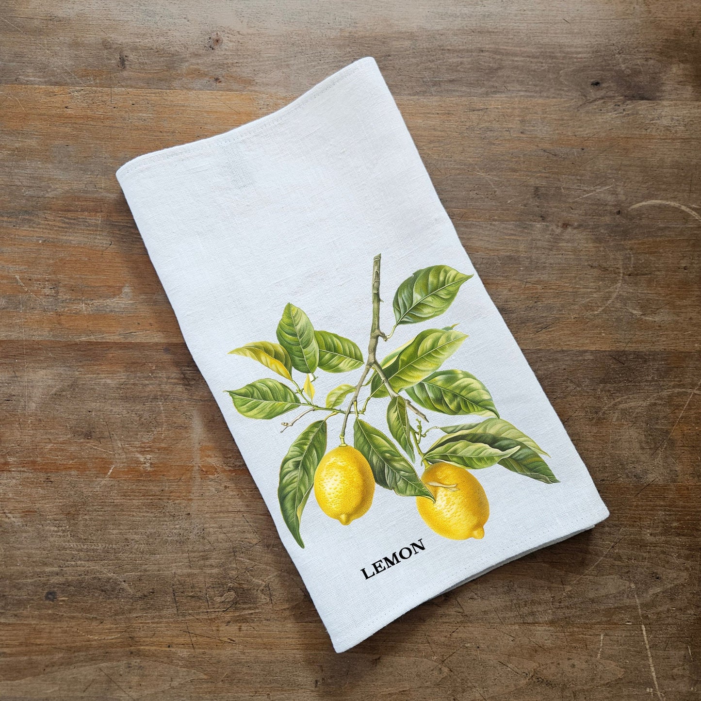 Lemon fruit tree Tea Towel in linen, Botanical hand Towels Tea in linen, Citrus Dish Towel  Kitchen Décor Tea Towel in linen