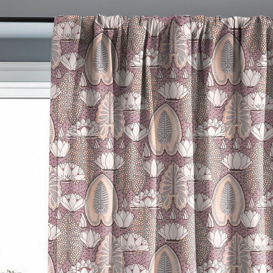 Waterlilies Curtain Panel Clover, Maurice Pillard Verneuil, Floral purple Print Curtain Panels in custom size, Botanical Curtains Art deco
