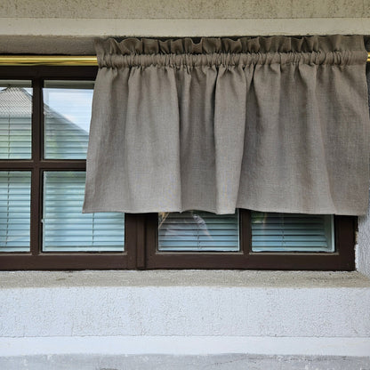 Natural linen Cafe Curtains in custom size, custom size Farmhous window panel, Living room Cafe Kitchen window curtain custom size