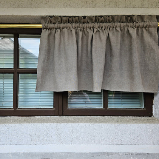 Natural linen Cafe Curtains in custom size, custom size Farmhous window panel, Living room Cafe Kitchen window curtain custom size