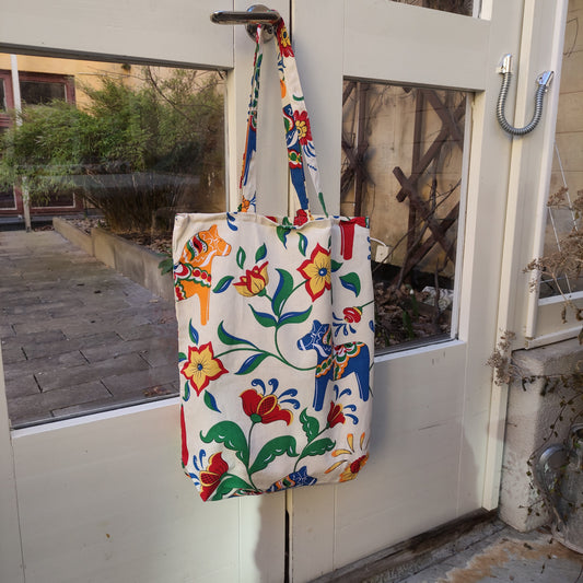 Tote bag - Dalahorses- shopping bag  shoulder bag - Dala horse