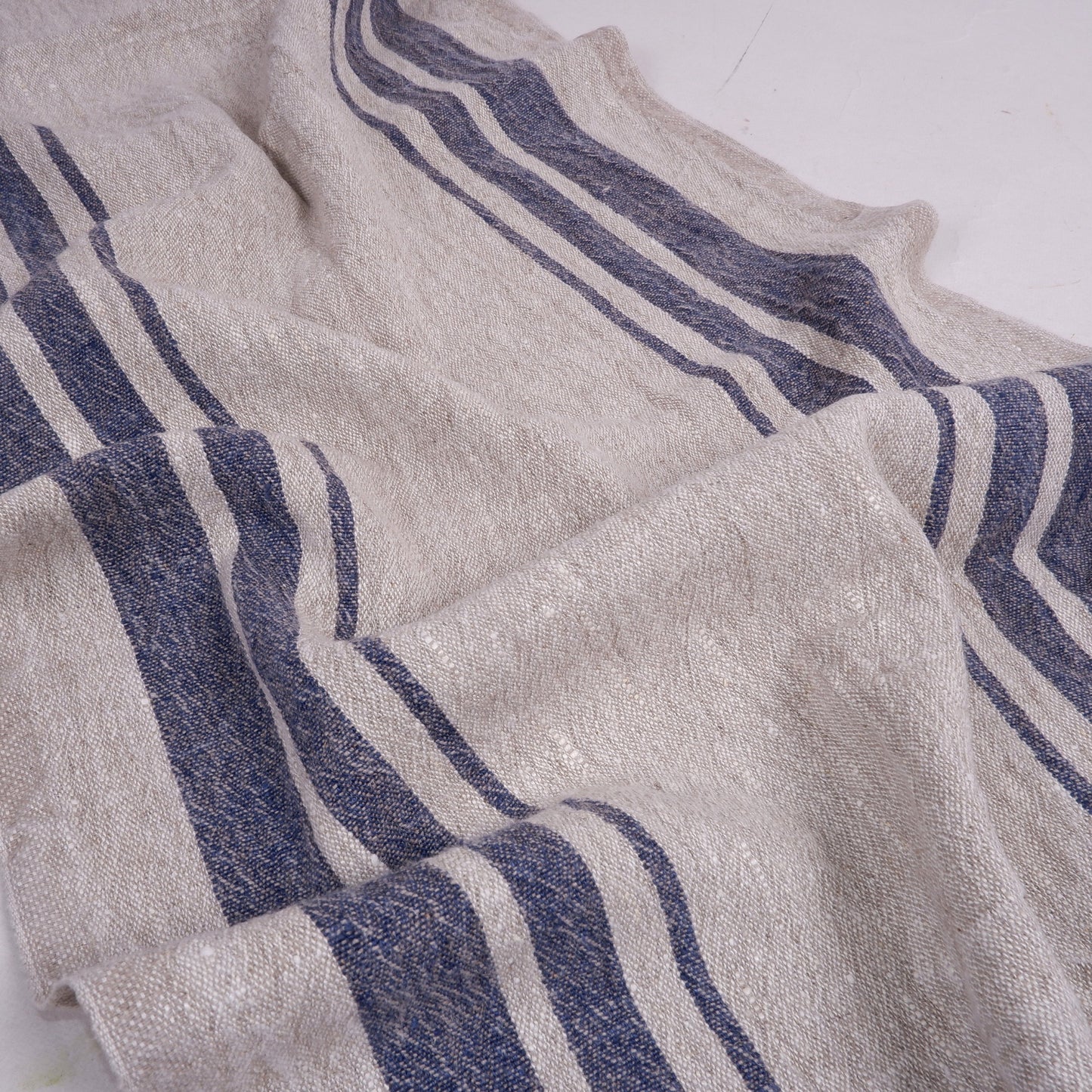 Linen runner - french sack linen. Grey black striped Rustic linen Cottage farmhouse country style linen. Stonewashed. 100% flax Burlap