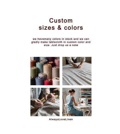 100% Linen Tablecloth Handmade Round Oval Rectangle Table cloth Natural Linen large Custom table decor Wedding decor Catering