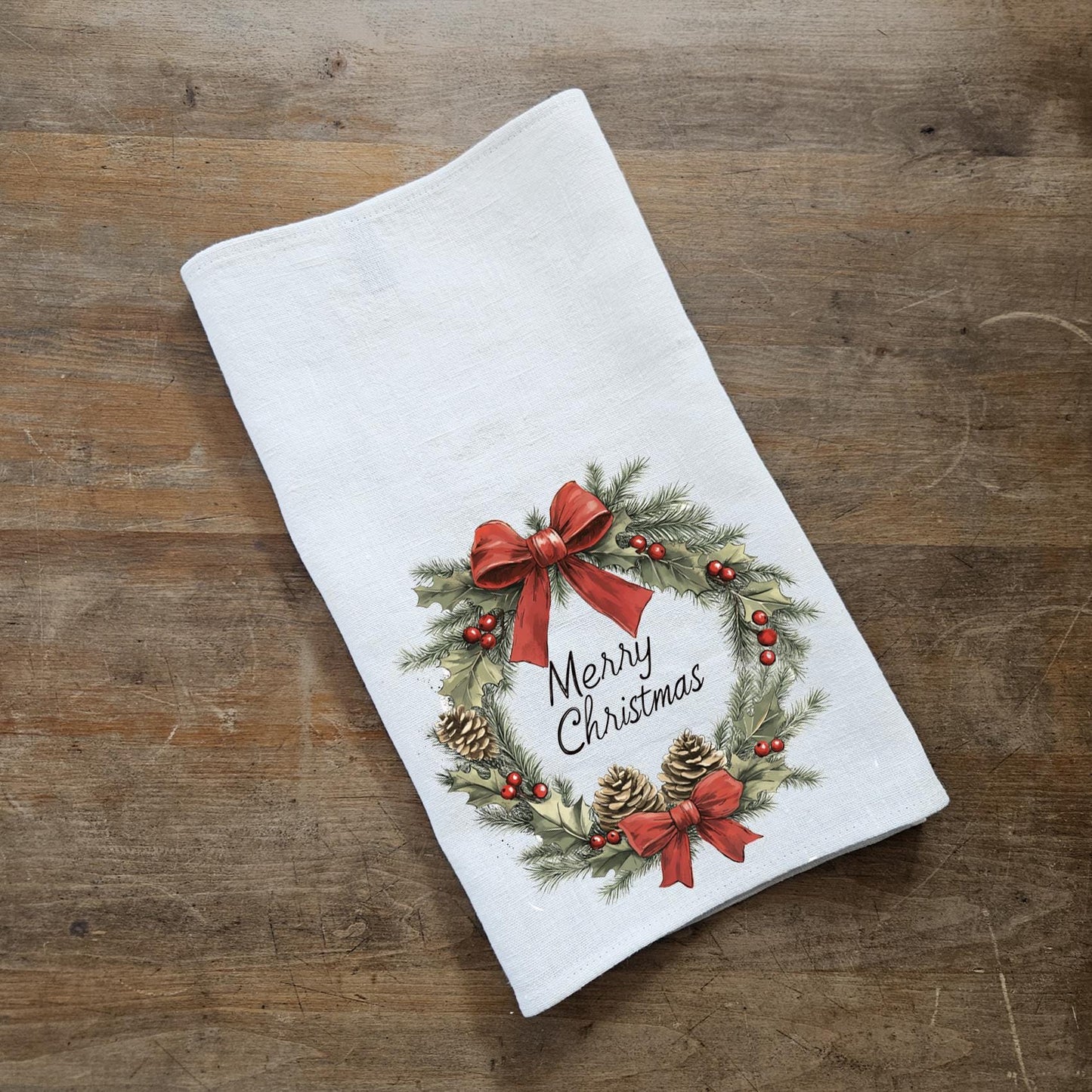 Julhandduk i linne, Ginger House handdukar te, linne diskhandduk juldekor kökshandduk