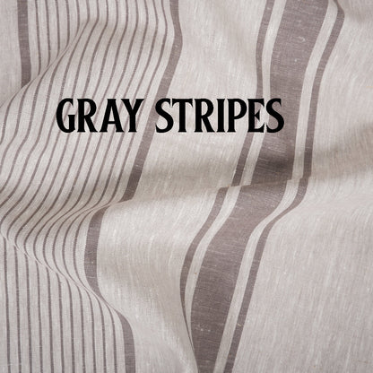 French striped linen Curtains in custom size - window panel for kitchen Living room farmhouse - Grain Sack green striped curtain