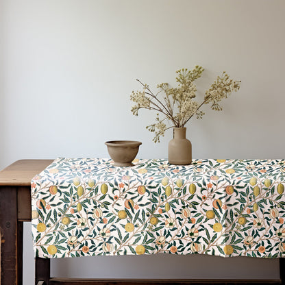 Linen foral tablecloth william Morris Pomegranate, arts and crafts movement tablecloth Victorian style
