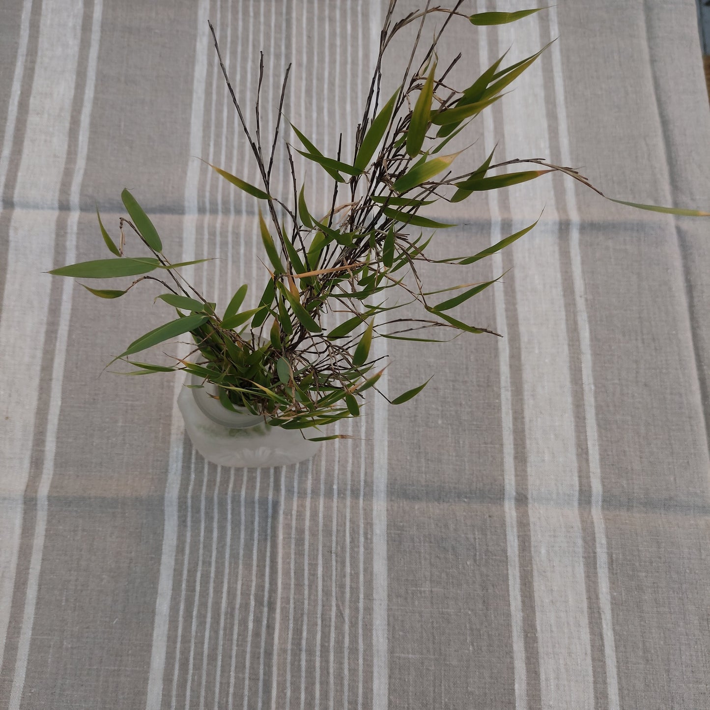 100% Linen tablecloth striped - blue grey black PREWASHED French table cloth rustic rectangle square oval -  country style Sack weave linen