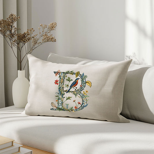 Monogram linen pillowcase Standard, queen, king, body, euro sham custom size pillow cover. Pure linen luxury cushion cover with Monogram
