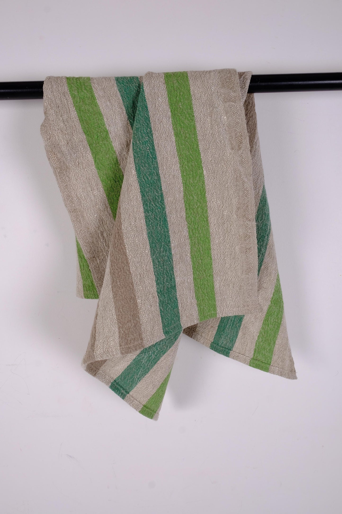 Stonewashed linen tea towel. STRIPEN  - heavy soft flax fabric. Linen hand towel. Natural kitchen towel. Linen towel. Dish towel.