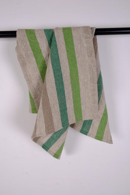 Stonewashed linen tea towel. STRIPEN  - heavy soft flax fabric. Linen hand towel. Natural kitchen towel. Linen towel. Dish towel.
