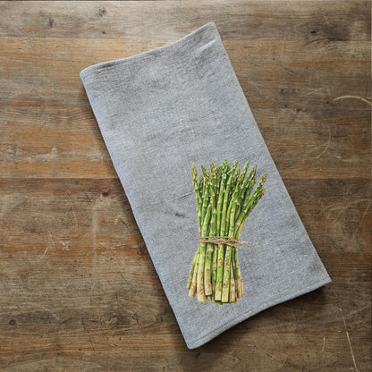Asparagus Tea Towel in linen, Vegetable Hand Towels Tea in linen, linen  Dish Towel Kitchen Décor Tea Towel in linen