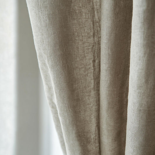 Heavy Linen Curtains natural - 100% linen Extra Long Curtains - Linen Curtains with rod pocket - neutral PREWASHED window panel curtains