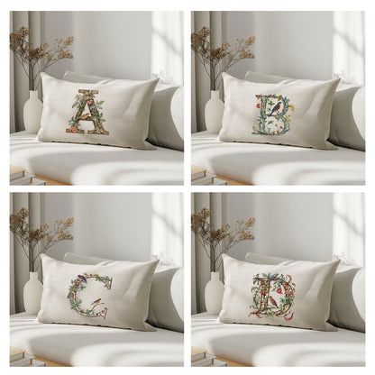 Monogram linen pillowcase Standard, queen, king, body, euro sham custom size pillow cover. Pure linen luxury cushion cover with Monogram