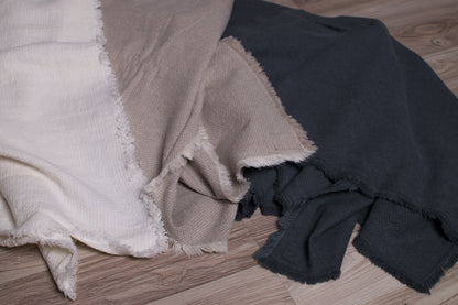 Stonewashed White grey Natural Blancket Bedspread Bed Cover  Throw Alwayslovelinen 100% Linen Lovelinen