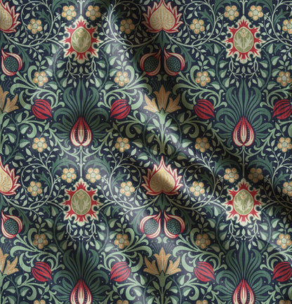 William Morris Curtain Panel Persian, Floral Botanical Blue Print  Curtain Panels,  Curtains for living room