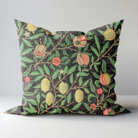 Modern linen Pillow Cover with William Morris Pomegranate print , Art and Crafts Pillow case on linen for Coutryhome  Victorian