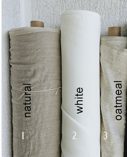 Linen Seat Cushion  with skirt - Striped Chair Pad Pillow - Natural French Style Heavy Weight 100% Linen Fabric