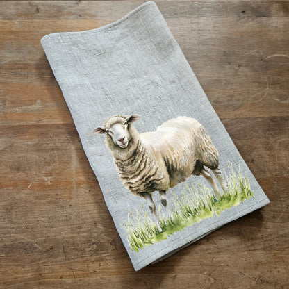 Cow Tea Towel in linen, hand Towels Tea in linen,  pets Dish Towel  Kitchen Décor Tea Towel in linen