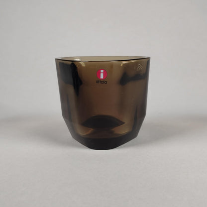 Iittala TRIS  - Tealight candleholder- candle holder -  Finnish glass design Vintage  - blue brown grey  - candleholder