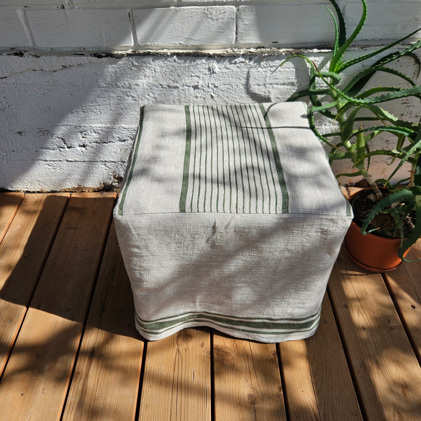 Linen Ottoman slipcover in custom size, natural cover Custom ikea linen cover cube slip cover for bench pouf sofa cover customsize