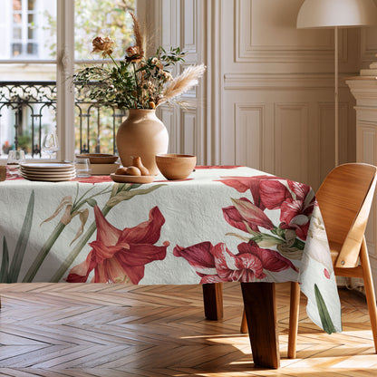 100% linen tablecloth - Amaryllis print