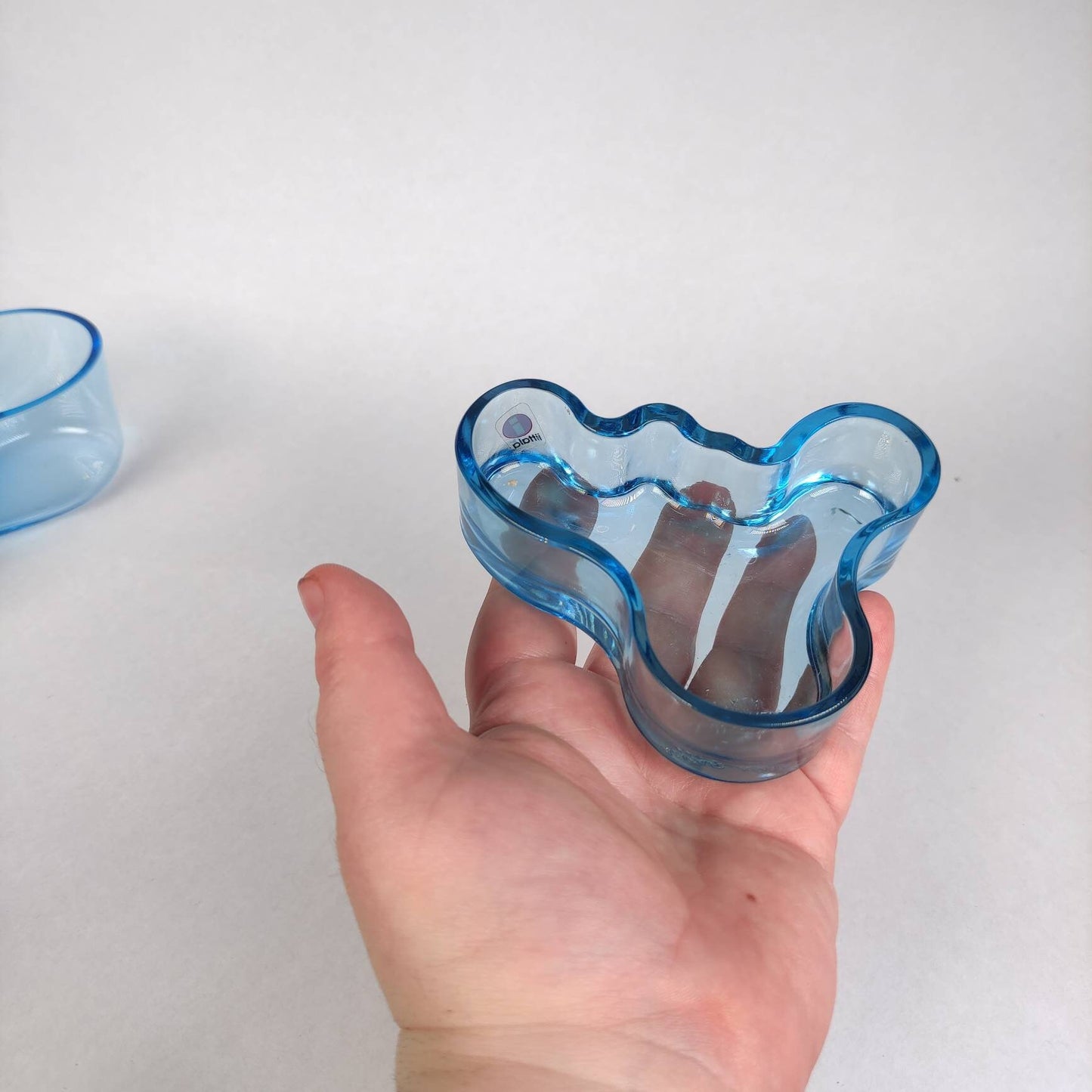 Iittala Alvar Aalto  - bowl or candle holder  - scandinavian vintage design. Blue