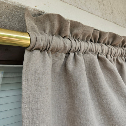 Natural linen Cafe Curtains in custom size, custom size Farmhous window panel, Living room Cafe Kitchen window curtain custom size