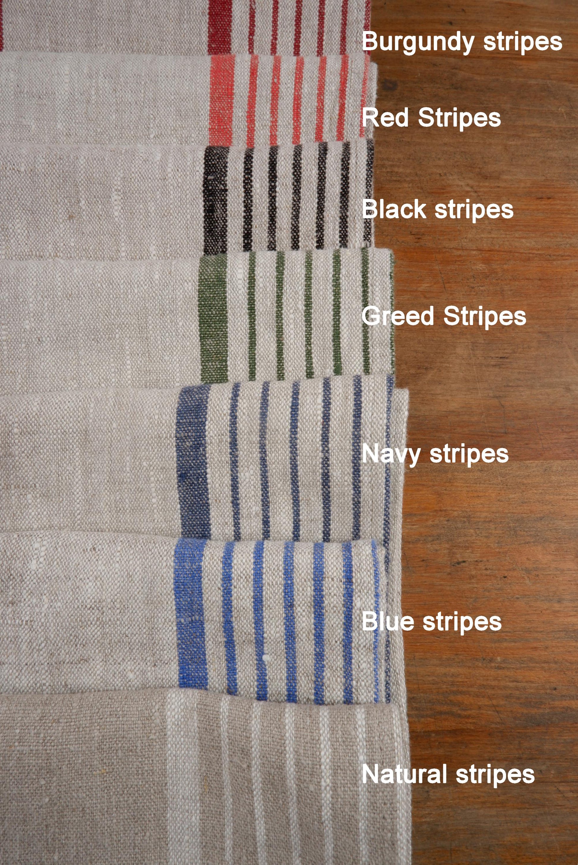 grain sack french stripes linen