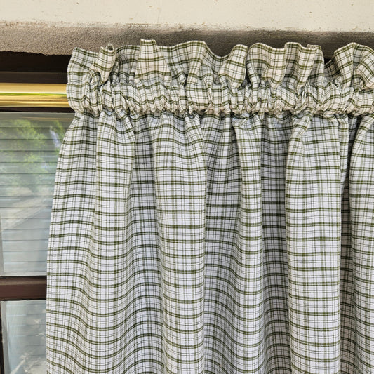 green white linen Cafe Curtains in custom size in str, stom size Farmhous window panel, Living room Cafe Kitchen window curtain valance