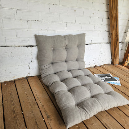 Bench cushion in linen in custom size,  natural Window seat cushions, Custom Chair seat pad with removable cover