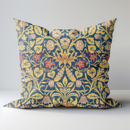 Modern linen Floral Pillow Cover William Morris Violet and Columbine, Art and Crafts Pillow case on linen for Coutryhome  Victorian