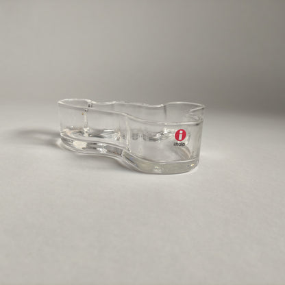 Iittala Alvar Aalto  - bowl or candle holder  - scandinavian vintage design. Blue