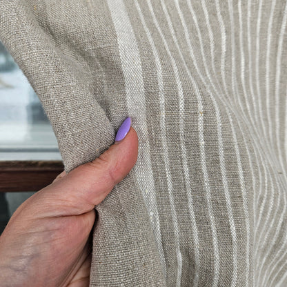 Striped Linen curtains valance with tie up , french farmhouse kitchen door curtains  in custom size