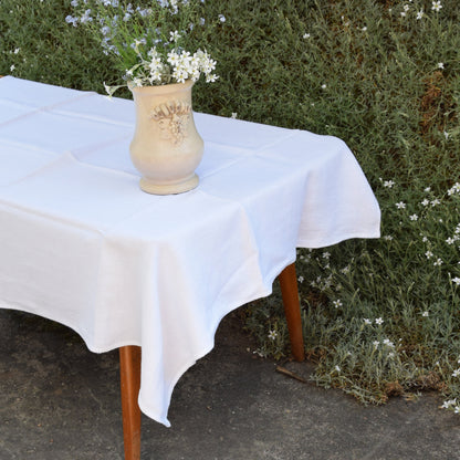 100% Linen tablecloth PREWASHED Plain color Natural French table cloth rustic rectangle square oval mustard yellow country style flax custom