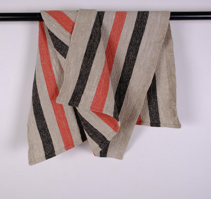 Stonewashed linen tea towel. STRIPEN  - heavy soft flax fabric. Linen hand towel. Natural kitchen towel. Linen towel. Dish towel.