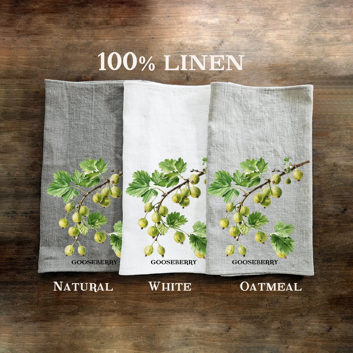 Plum fruit tree Tea Towel in linen, Botanical hand Towels Tea in linen, Greenery garden Dish Towel Kitchen Décor Tea Towel in linen